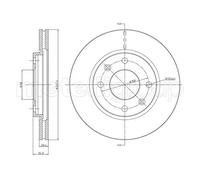 2x Disco freno ventilato 800-238 CIFAM per CITROËN PEUGEOT