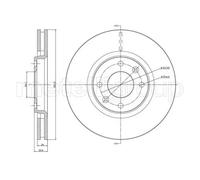 2x Disco freno ventilato 800-566C CIFAM per CITROËN PEUGEOT DS OPEL TOYOTA