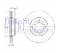 2x Disco freno ventilato BG2272 DELPHI per AUDI 80 B3 Tre volumi 100 C3 Avant