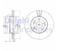 2x Disco freno ventilato BG2345 DELPHI per MERCEDES-BENZ 190 124 Tre volumi SL