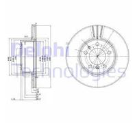 2x Disco freno ventilato BG2433 DELPHI per BMW 5 5 Touring 7