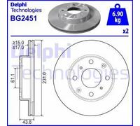 DELPHI BG2451 Disco freno