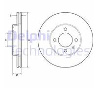 Delphi Discofreno BG2455 anteriore ventilato 2 pezzi per VW SEAT