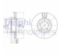 Delphi Disco freno BG2507 ventilato anteriore - Kit coppia per Jaguar, Daimler