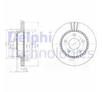 2x Disco freno ventilato BG2519 DELPHI per AUDI 100 C3 Tre volumi 100 C3 Avant