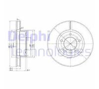 Delphi Disco freno BG2613 ventilato kit 2 pezzi anteriore per Jaguar Daimler 2.8 XJ