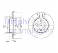 Dischi freno DELPHI BG2623C anteriore, ventilato, 2 Pezzo