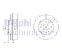 2x Disco freno ventilato BG2629 DELPHI per MAZDA 323 S IV 323 C IV 323 F IV