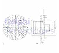 2x Disco freno ventilato BG2636 DELPHI per OPEL VECTRA A VECTRA A Hatchback