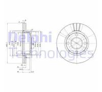 2x Disco freno ventilato BG2668 DELPHI per AUDI COUPE B3 80 B4 Tre volumi