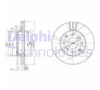 Dischi freno DELPHI BG2673 anteriore, ventilato, 2 Pezzo