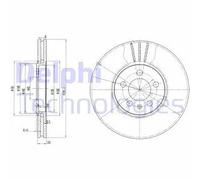 2x Disco freno ventilato BG2729 DELPHI per VW SEAT AUDI