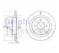 Dischi freno DELPHI BG2758, posteriore, ventilato, 2 Pezzo