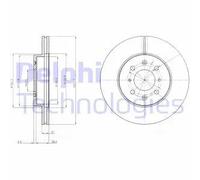 Dischi freno DELPHI BG2759, anteriore, ventilato, 2 Pezzo