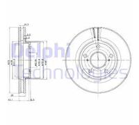 2x Disco freno ventilato BG2782 DELPHI per TOYOTA LEXUS