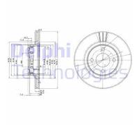 2x Disco freno ventilato BG2784 DELPHI per AUDI COUPE B3 80 B4 Tre volumi