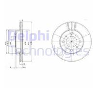 2x Disco freno ventilato BG2810 DELPHI per PROTON MITSUBISHI