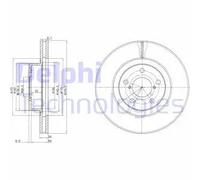 Dischi freno DELPHI BG2827C anteriore, ventilato, 2 Pezzo