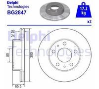 Delphi Disco freno BG2847 anteriore ventilato – kit coppia 2 pezzi