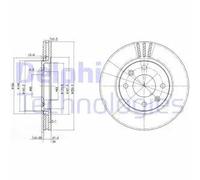 2x Disco freno ventilato BG2871 DELPHI per PEUGEOT 406 Break 406