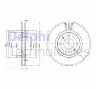 Delphi Disco freno BG2872 ventilato anteriore kit coppia per Citroën/Peugeot