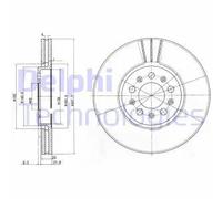 2x Disco freno ventilato BG3035C DELPHI per AUDI SKODA VW SEAT