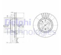 Delphi Disco freno BG3039 ventilato anteriore, kit coppia 2 pezzi per BMW 7 E38