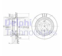 2x Disco freno ventilato BG3042 DELPHI per BMW ALPINA