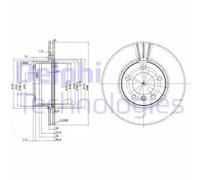 Delphi Disco freno BG3043 ventilato anteriore per BMW