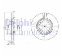 Delphi Disco freno BG3063 ventilato – Kit coppia anteriore per Honda Accord IV/V Aerodeck