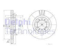 Delphi Disco freno BG3099 ventilato anteriore 2 pezzi per Mitsubishi