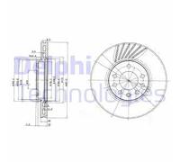 Delphi Discofreno BG3142 ventilato anteriore per Lotus Opel Saab Vauxhall, 2 pezzi