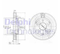 2x Disco freno ventilato BG3144 DELPHI per OPEL PONTIAC CHEVROLET BUICK