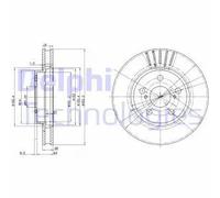 2x Disco freno ventilato BG3187 DELPHI per TOYOTA CARINA E VI Tre volumi