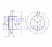 2x Disco freno ventilato BG3202 DELPHI per MITSUBISHI VOLVO
