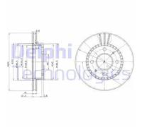 2x Disco freno ventilato BG3206 DELPHI per NISSAN ALMERA I ALMERA I Hatchback
