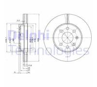 2x Disco freno ventilato BG3334 DELPHI per DAEWOO CHEVROLET