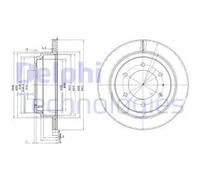 2x Disco freno ventilato BG3353 DELPHI per OPEL ISUZU