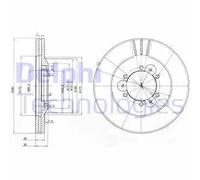 Delphi Disco freno anteriore BG3378 ventilato - Kit coppia