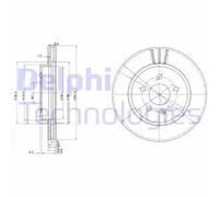 2x Disco freno ventilato BG3397 DELPHI per MERCEDES-BENZ CLASSE M