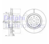 2x Disco freno ventilato BG3418 DELPHI per VOLVO 850 850 Familiare S70 V70 I