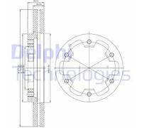 2x Disco freno ventilato BG3422 DELPHI per NISSAN FORD