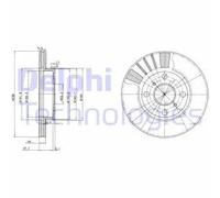 Dischi freno DELPHI BG3424 anteriore, ventilato, 2 Pezzo