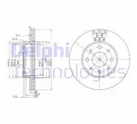 Delphi Disco freno BG3425 Ventilato Ø240 mm Anteriore Kit coppia per FIAT Palio/Albea/Siena