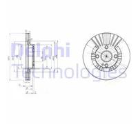 2x Disco freno ventilato BG3509 DELPHI per MAZDA 323 S VI Tre volumi