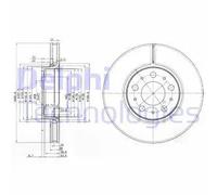 2x Disco freno ventilato BG3513 DELPHI per VOLVO S70 V70 I S80 I V70 II S60 I