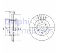 2x Disco freno ventilato BG3519 DELPHI per TOYOTA YARIS VERSO YARIS
