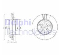 2x Disco freno ventilato BG3531 DELPHI per DAEWOO LEGANZA