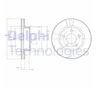 2x Disco freno ventilato BG3546 DELPHI per FORD USA EXPLORER