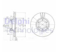 2x Disco freno ventilato BG3553 DELPHI per RENAULT OPEL NISSAN